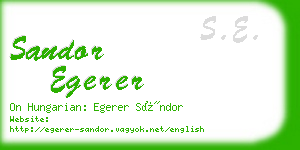 sandor egerer business card